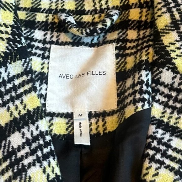 Avec Les Filles Double Breasted Blazer Jacket Plaid Clueless Size Medium NWT - Picture 11 of 12